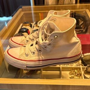 Converse High-Top Sneakers - Cream and Red